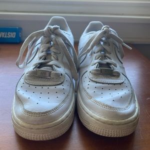 NIKE White Air Force ones. Size youth 5 1/2.